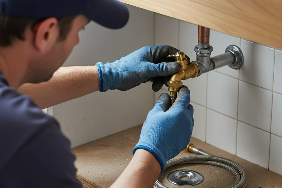 Shutoff valve and fitting work during Faucet and Fixture Repair in Winston